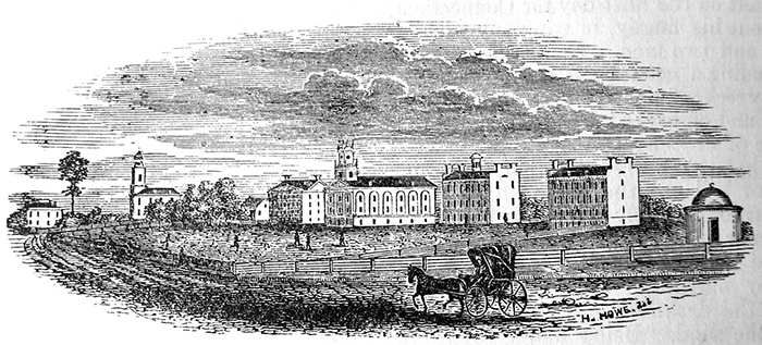 drawing of the initial Western Reserve College