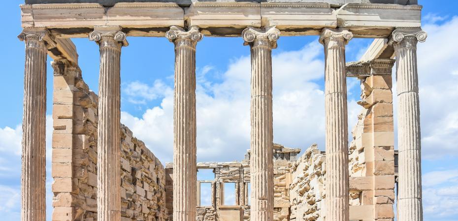 Set of columns in a Greek ruin.
