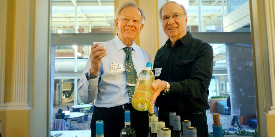 picture of phillip taylor and jim at fac dev wine tasting