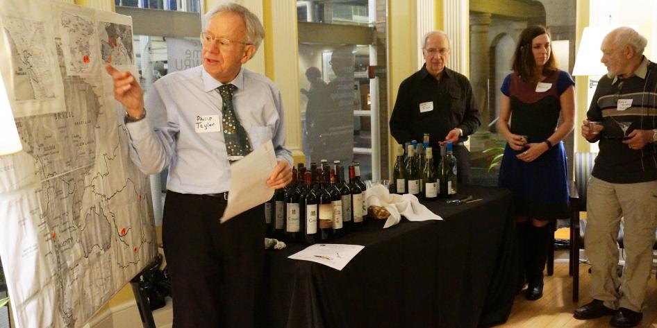 phillip taylor and map 3 at fac dev wine tasting