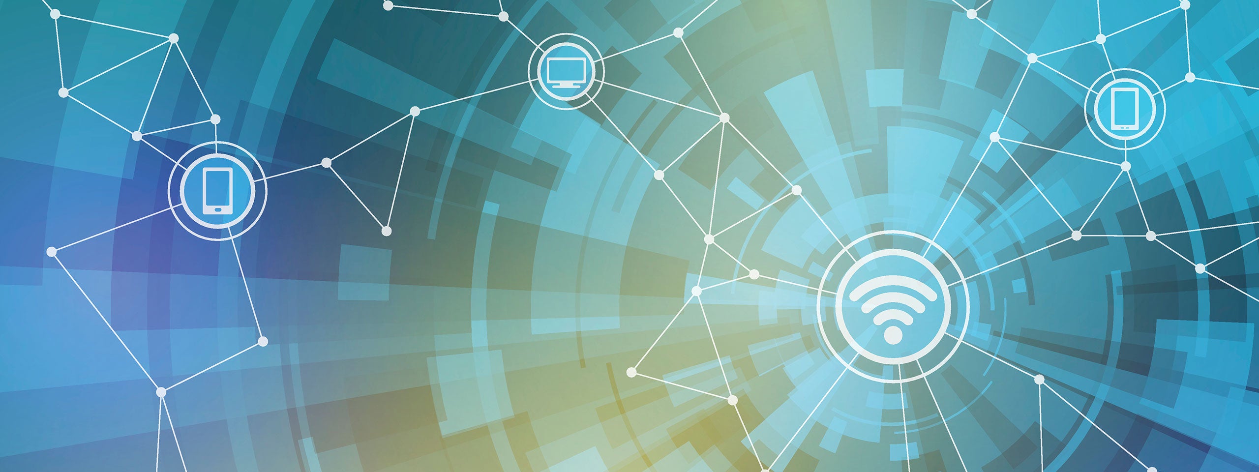 Web icons connected by lines