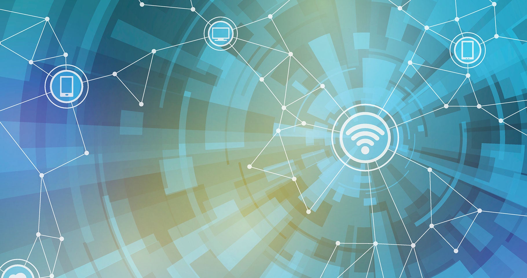 Web icons connected by lines