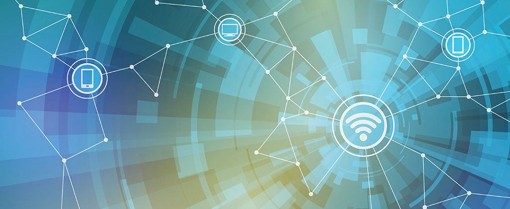 Web icons connected by lines