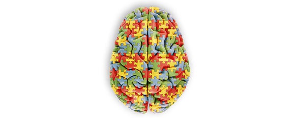 Illustration of a brain created by puzzle pieces