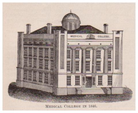 Drawing of original medical college in 1846