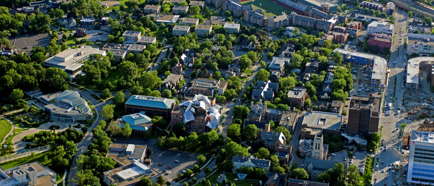 Arial view of campus