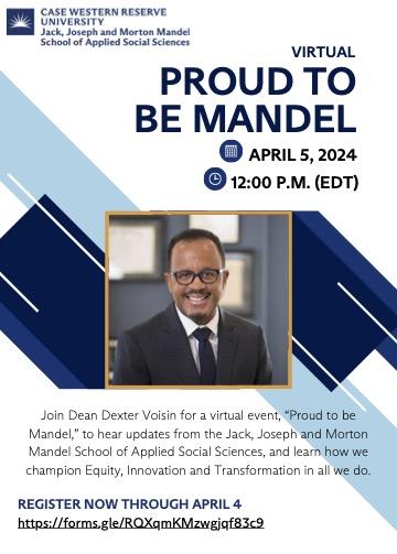 Proud to be Mandel flyer with event description and photo of dean