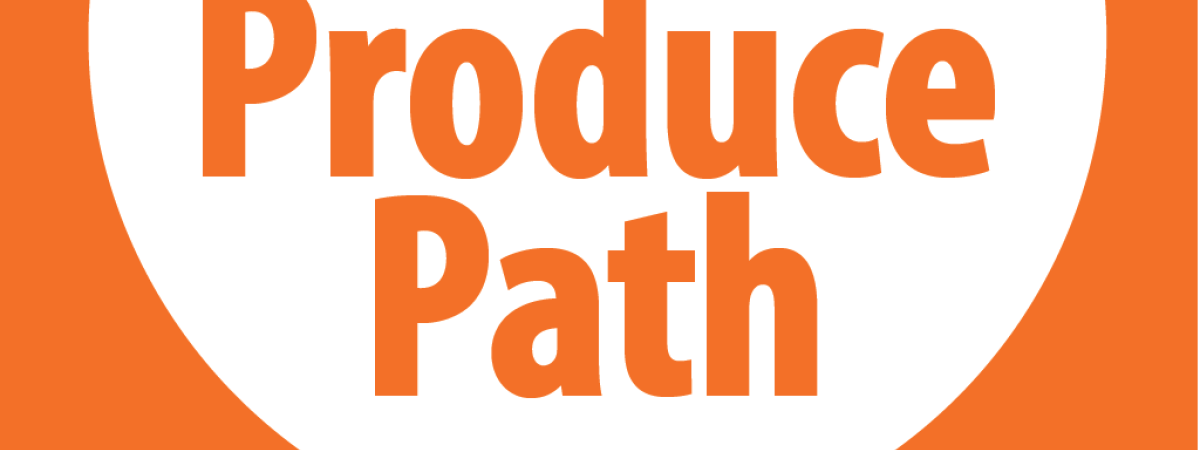 Produce Path for Customers logo which is an orange tomato with produce path written on it