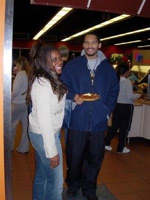 Two students at Late Night Breakfast