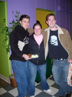 Three students at Late Night Breakfast