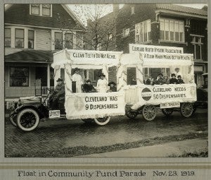 Cars decorated for a parade in order to promote the need for more dispensaries