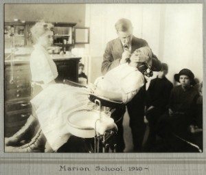 Dentist examining a patient