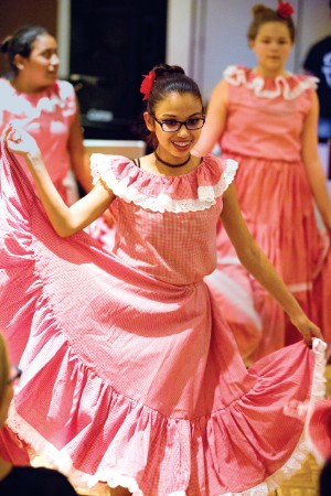 Girl from Mi Pueblo in pink dress