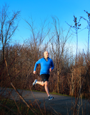 Matt Englander running on a trail