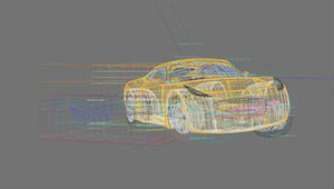 Sketch of the animation work for a vehicle for the movie Cars