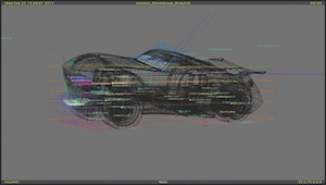 Computerized sketch of a vehicle for Cars 3