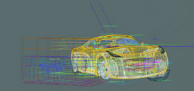 Sketch of the animation work for a vehicle for the movie Cars