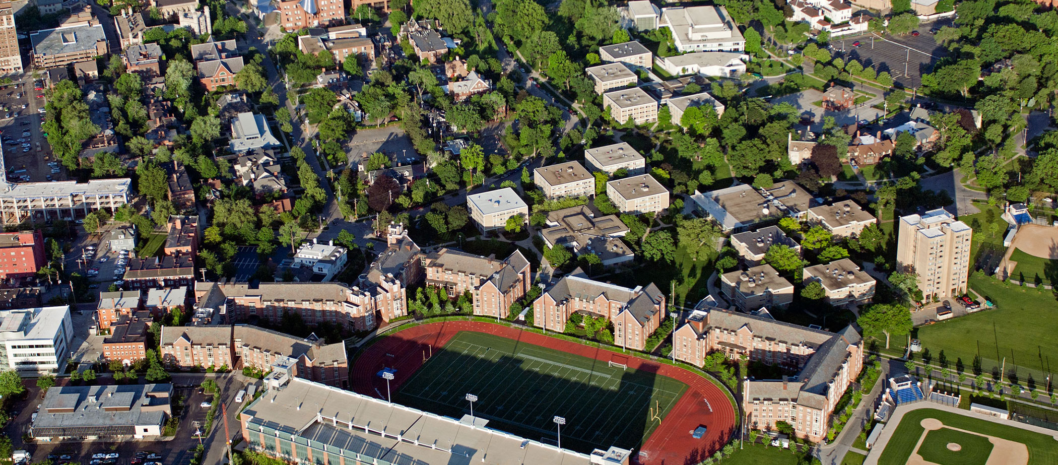 Photo of an aerial view of campus