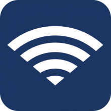 wifi signal icon on a blue background