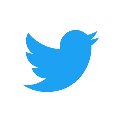 Twitter's logo of a blue bird with a white background