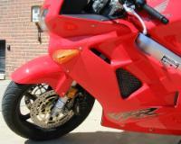 Parked red motorcycle