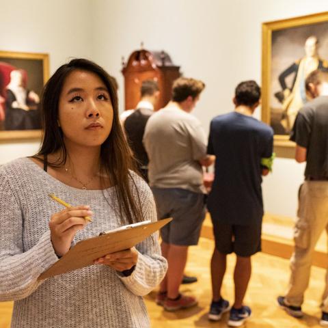 Student at art museum