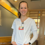 Rachel Hyzny CWRU nursing student in scrubs