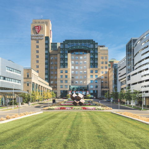university hospital on a sunny day