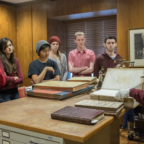 Humanities students in a class