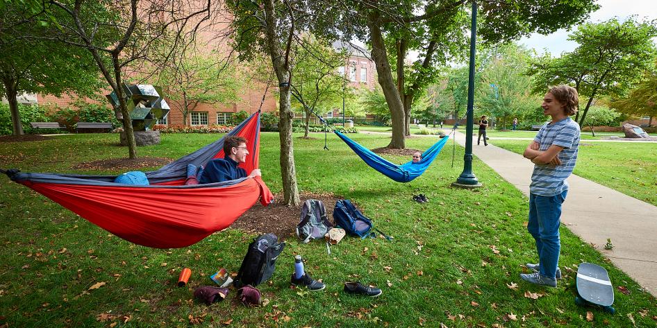 Students hangout on the quad during their downtime.