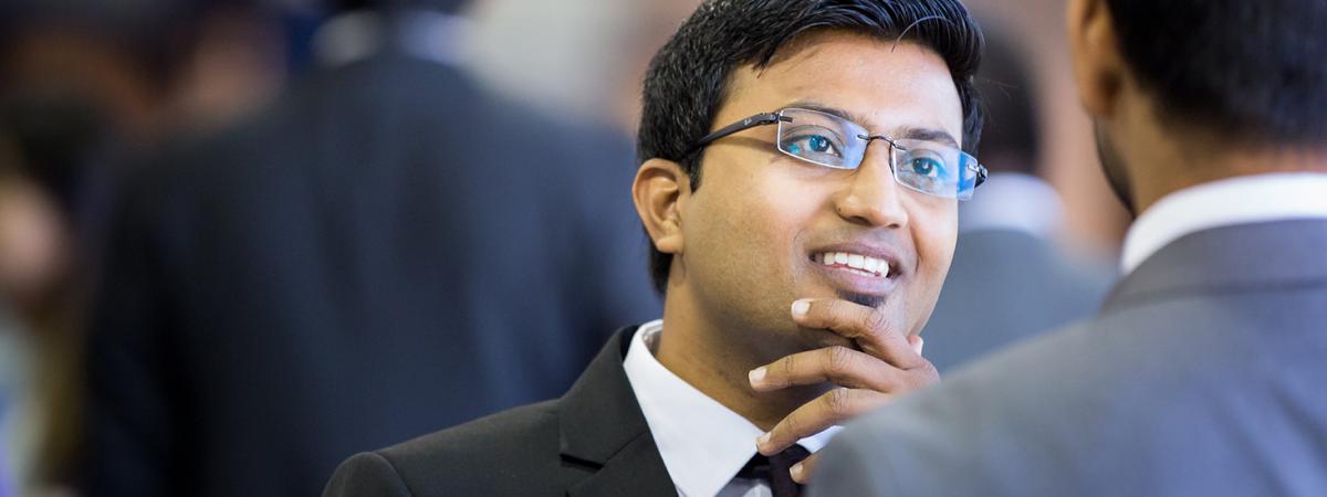 Photo of business student actively listening