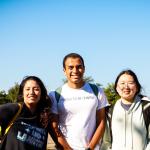 Photo of Haddy Dardir and two friends outdoors