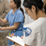 nursing student writing