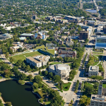 Aerial shot of campus