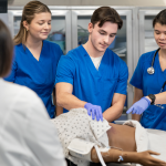 nursing students practicing 