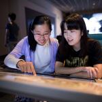 Students looking at a screen