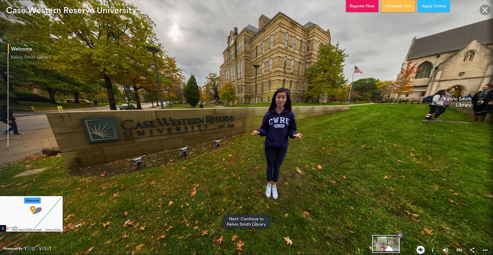 First View of youvisit tour of Case Western Reserve University