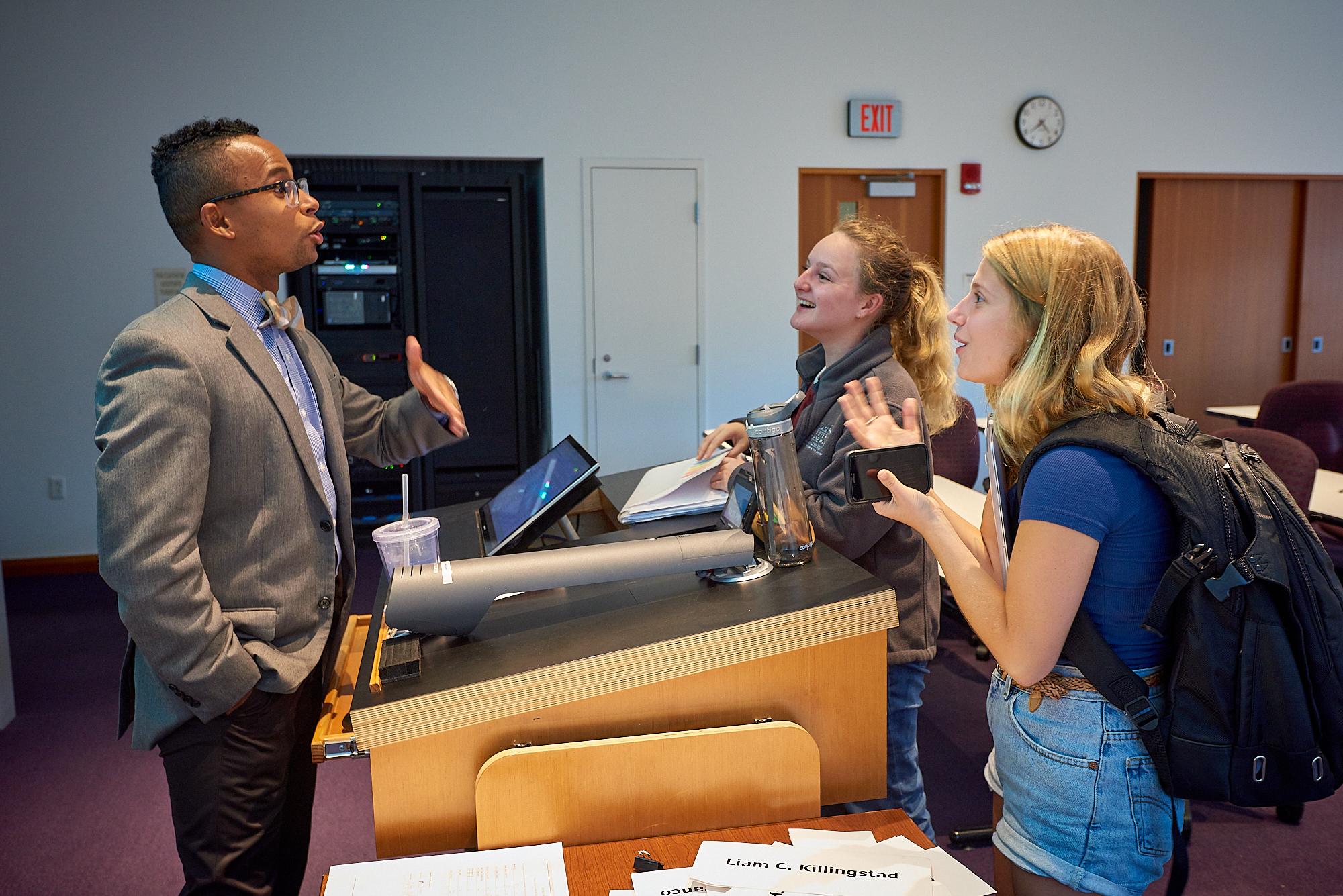 Professor work with students at Case Western Reserve University