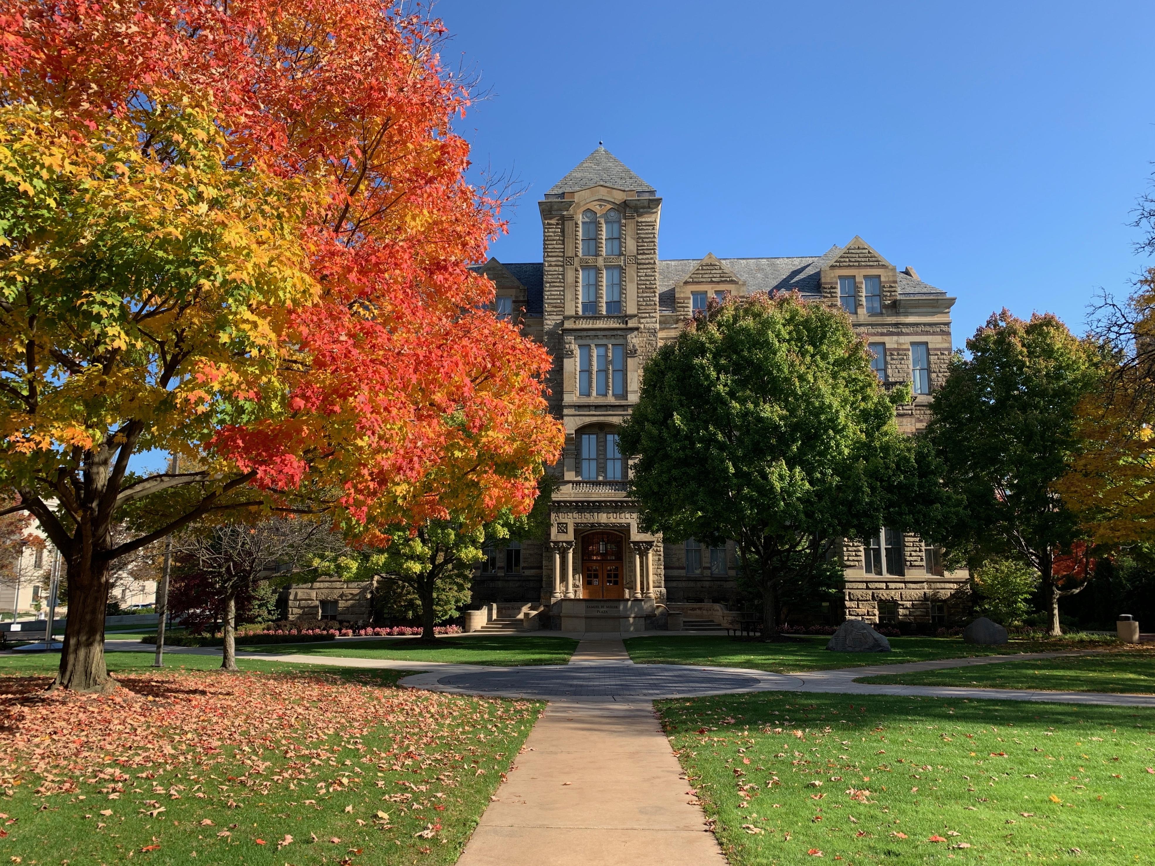 Adelbert hall in the fall