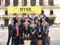 Business students at Wall Street trek