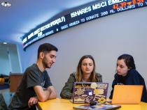 Business students study together at Case Western Reserve University
