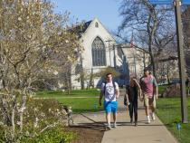 students walking on campus at Case Western Reserve University