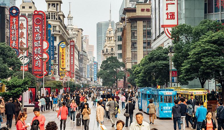 People walking in China