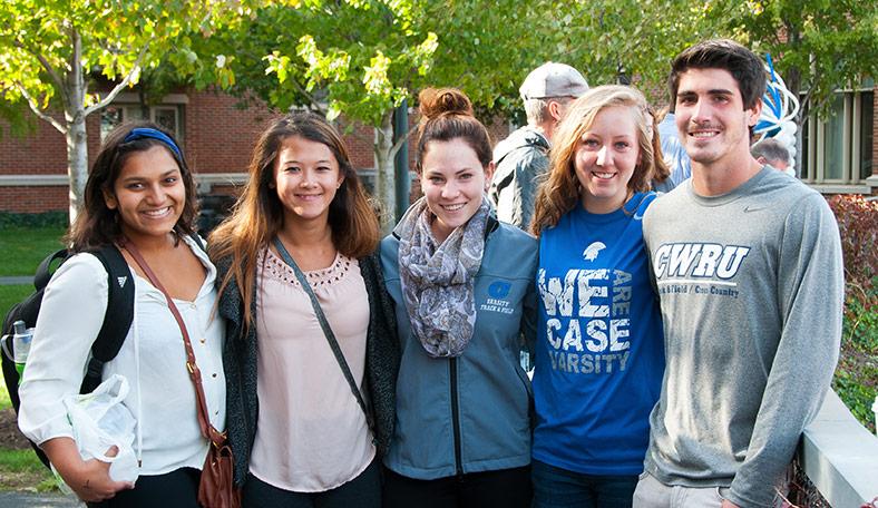 CWRU students standing in a group