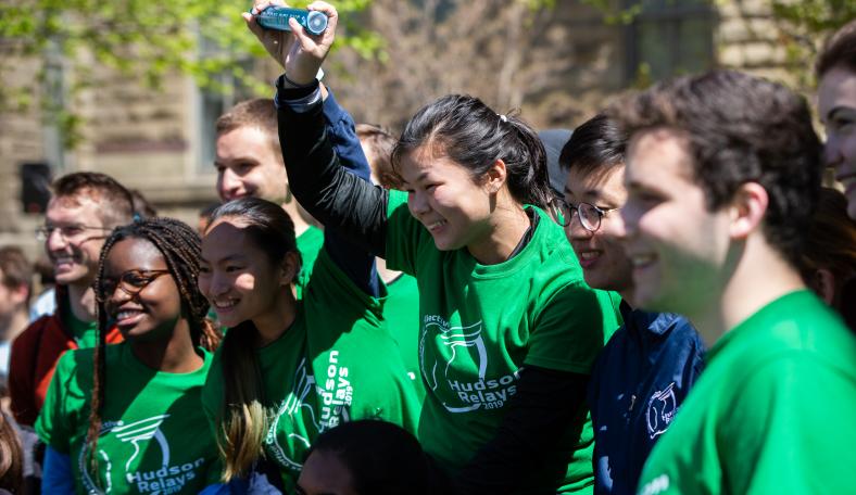 Students celebrate victory at Hudson Relays at Case Western Reserve University