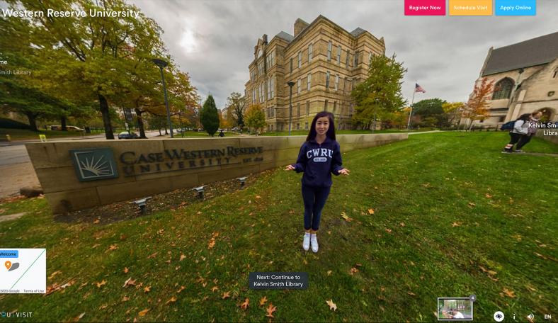 First View of youvisit tour of Case Western Reserve University