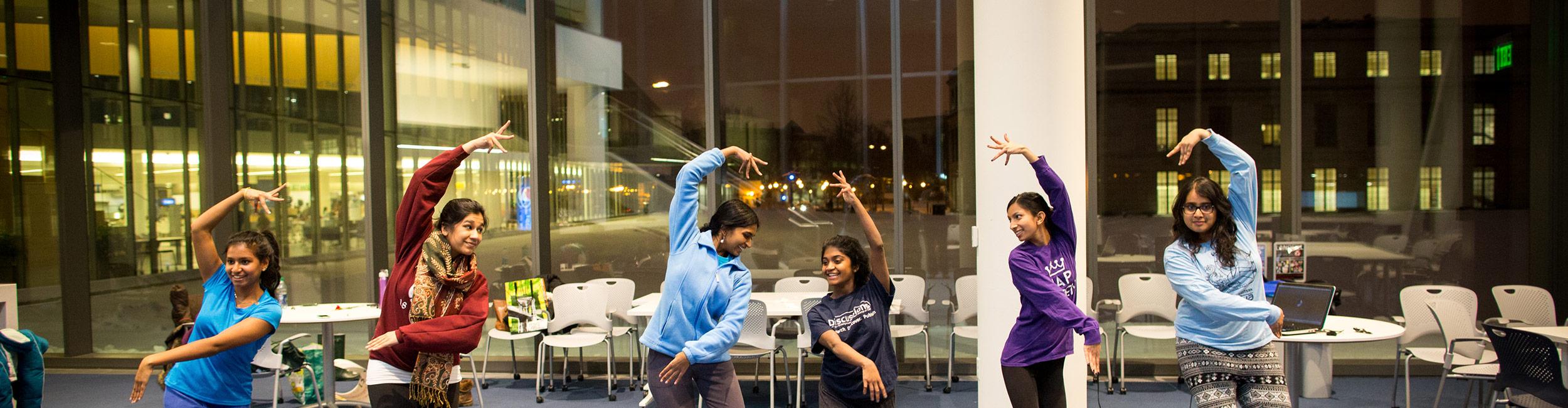 Students performing a dance