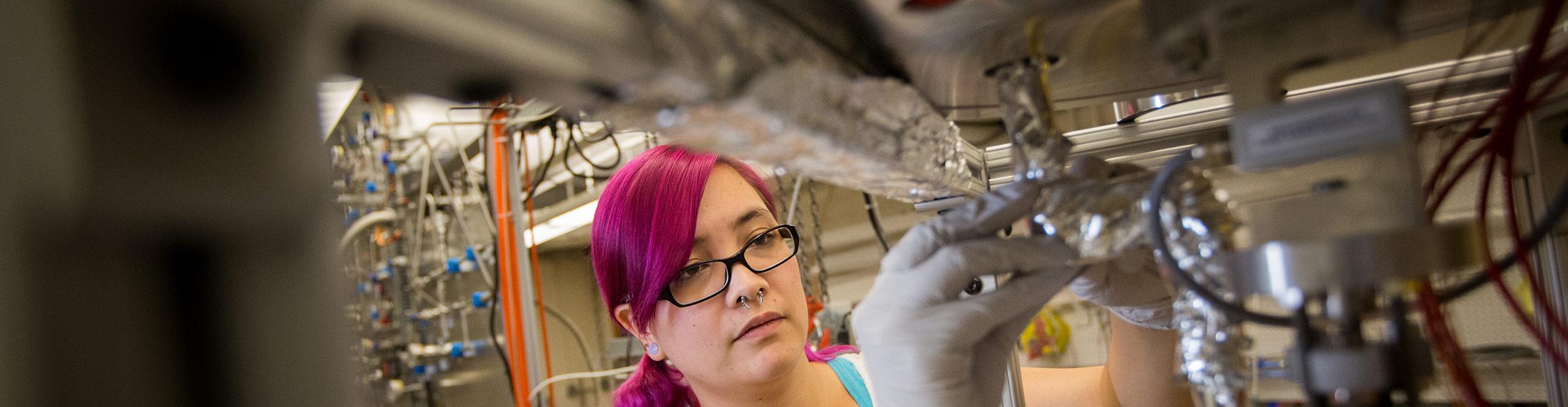 Student working in the lab