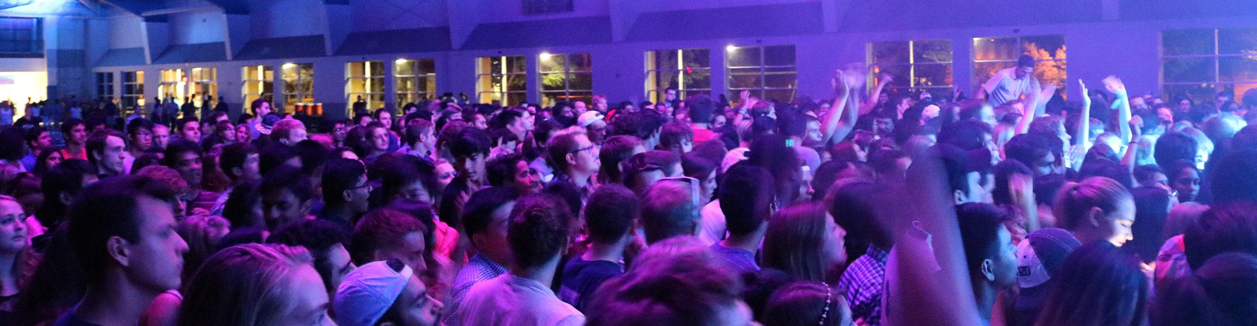 Students at a concert on campus