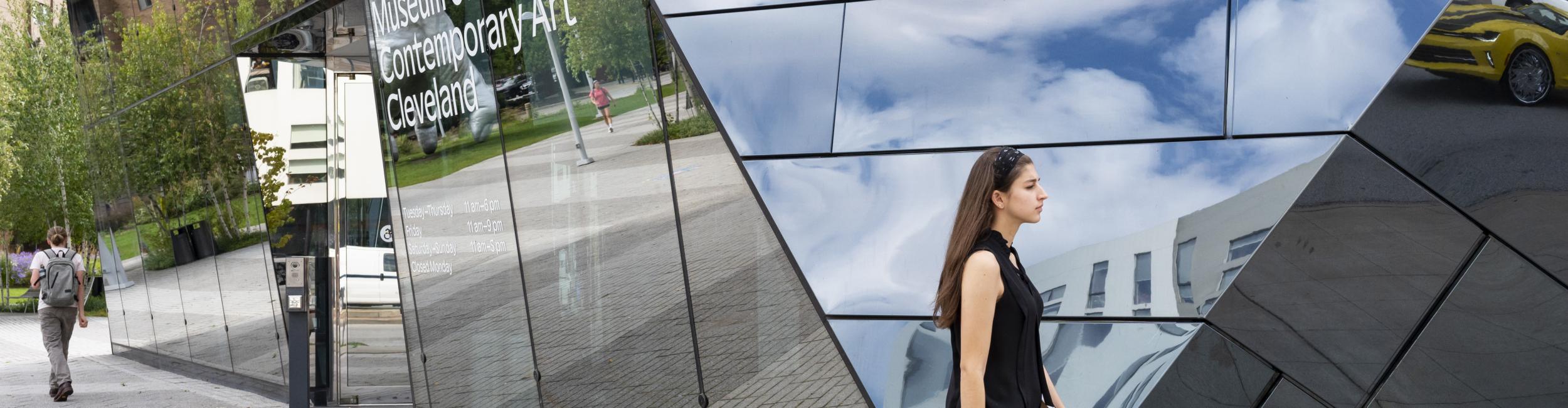 Student walks in front of MOCA